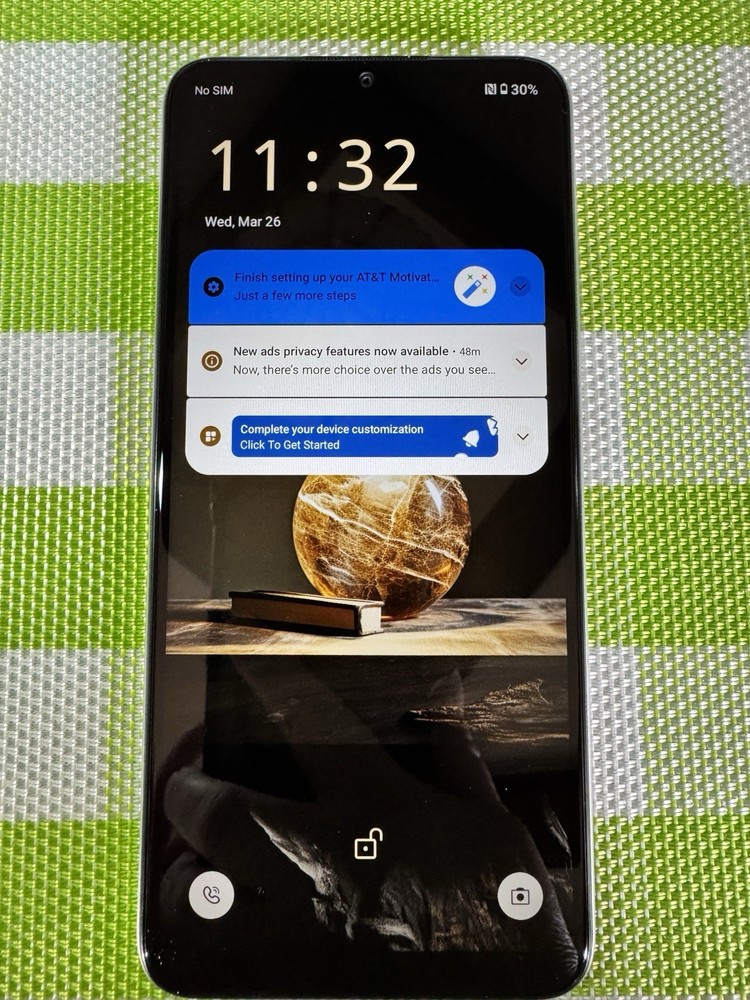 AT&T Motivate Pro 5G, 128GB, Pearl White At&t Prepaid Smartphone Locked To AT&T