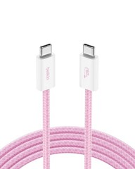 USB C to USB C Cable, 6.6ft, 60W – Type C Charger, iPhone Charger Cord, Pink