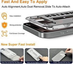 2PCS Privacy Screen Protector for iPhone 16 Pro 6.3 Inch Scratch Resistant Bubbl