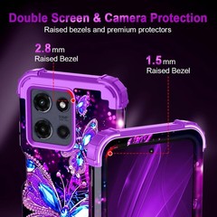 Three Layer Heavy Duty Shockproof Case for Moto G 5G 2026, Glow in The Dark Desi