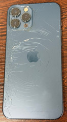 Unlocked Apple iPhone 12 Pro Max – 256GB Blue – Crcks – Face ID LCD Issue – Read