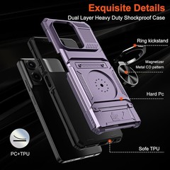 Designed for Moto G Power 2025/2026 Wallet Case with Credit Card Holder, Rugged