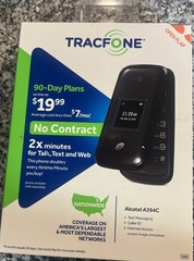 Alcatel One Touch A394C, TracFone, No Contract, 2x Minutes, Open box, Flip 📞,🔥