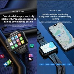 APPLLP 5 Max 4G Android 10.7 Smartwatch Dual Camera 2.4″ Large Screen GPS WiFi
