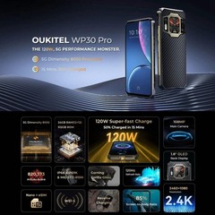 5G Oukitel WP30 Pro Rugged Phone 12GB+512GB 108MP Camera 11000mAh 120W Charge A