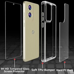 For Motorola Moto G Stylus 5G 2024 Clear Case W/ 1x Screen Protector, Soft Cover