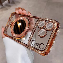 Glitter Diamond Magnetic Case for iPhone 17 Pro Max Clear with Sparkly Makeup Mi