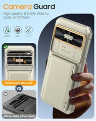 Titanium Gold Drop Proof Wallet Case for Google Pixel 10 Pro XL with Card Holder