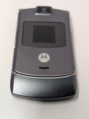 Motorola RAZR V3m Verizon Silver Cellular Flip Phone Tested Working