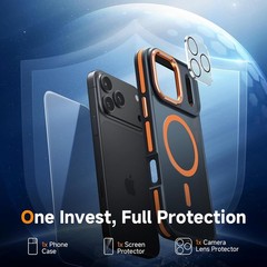 3 in 1 Magnetic Case for iPhone 17 Pro Max, Includes Screen Protector & Camera C