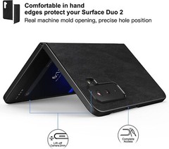 For Microsoft Surface Duo 2 2021 Case, Durable Faux Leather Case,Polycarbonate