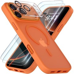 Translucent Matte Orange iPhone 17 Pro Max Case, Military Grade Shockproof Cover