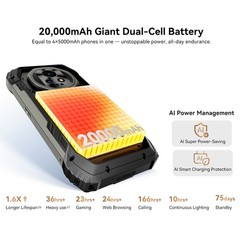 Blackview XPLORE 2 5G AI Rugged Smartphone 36GB+256GB Android 15 20000mAh NFC