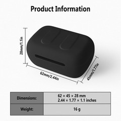 Silicone Case for Skullcandy Dime 3, Protective Cover with Carabiner (Black)