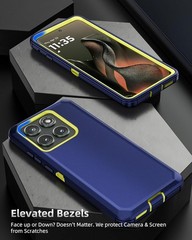 Heavy Duty Shockproof Rugged Dual Layer Case for Moto Edge 2025, Blue
