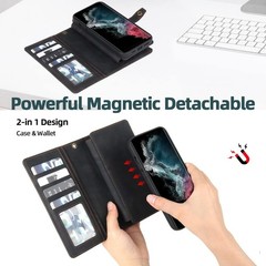 Samsung Galaxy S22 Ultra Wallet Case with Card Holder & Detachable Magnetic Phon