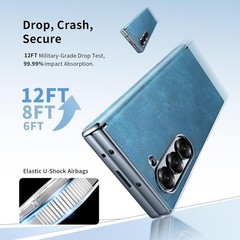 Leather Case for Samsung Galaxy Z Fold 7 Military Grade Protection