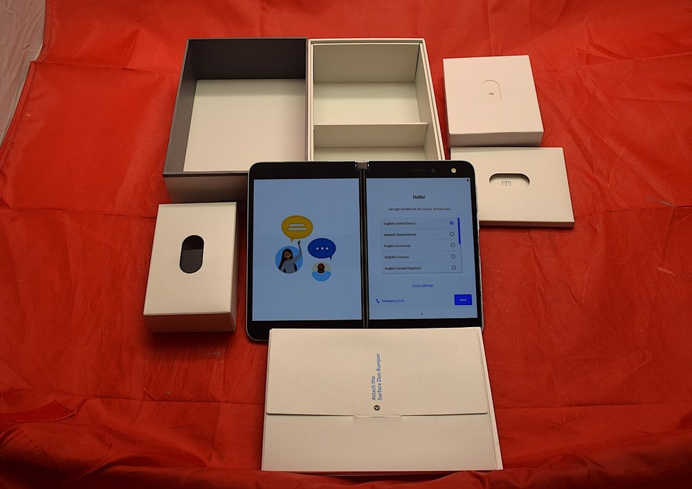 Open Box Factory Unlocked Microsoft Surface Duo 128GB Glacier White 1930