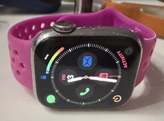 Unlocked Apple Watch Series 8 41MM Silver Stainless Steel Pink Band A2772