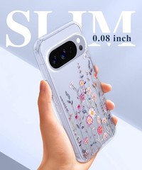 Military Grade Drop Protection Clear Floral Slim Case & Screen Protector for Goo
