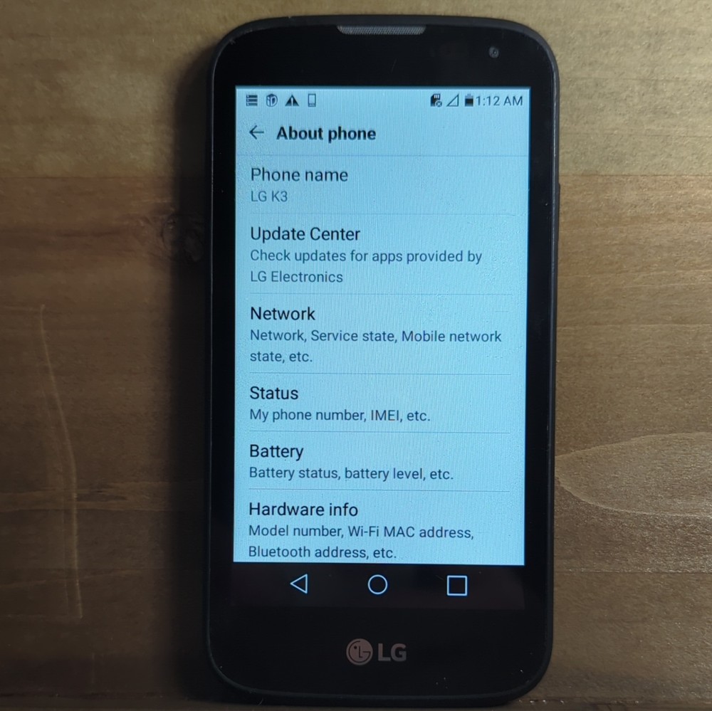 LG K3 LS450 Black Android 6.0.1 CDMA 5MP Camera MicroSD Single SIM