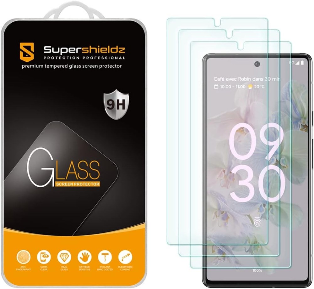 3 Pack Designed For Google Pixel 6a Tempered Glass Screen Protector & Anti Scrat