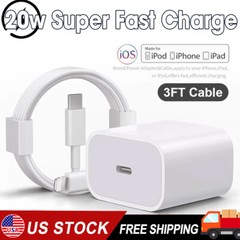 20W PD Super Fast Charger Wall Adapter + Cable For Apple iPhone 15 14 13 12 11 X