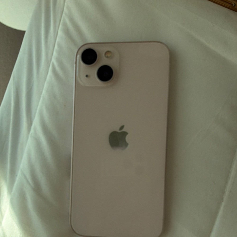 Apple White Smartphone with Dual Rear Cameras