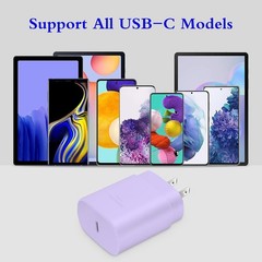 2-Pack 25W Type-C Fast Charger Block for Galaxy S23 Ultra/S23+ 6ft Cable