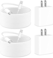 2 Pack 20W USB-C Fast Charger Adapter for iPhone 14 Pro 14 Pro Max 6FT Cable