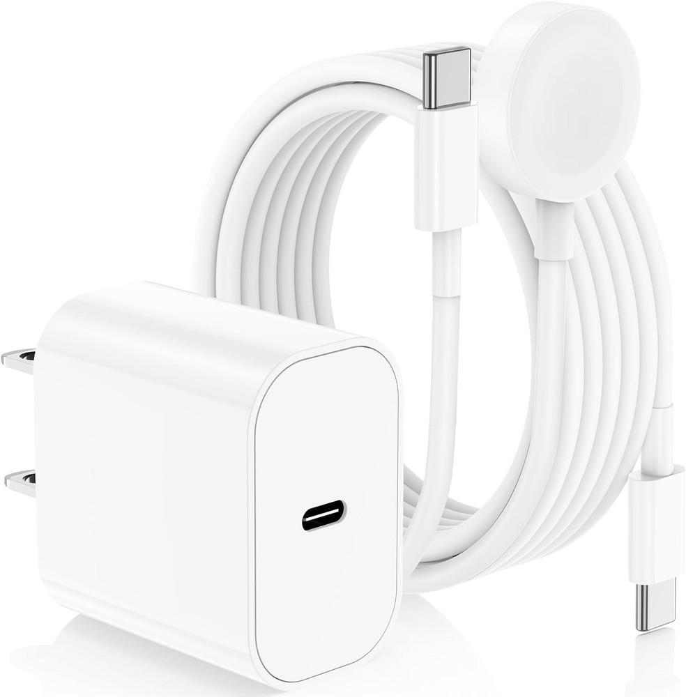 2-Pack 6Ft Fast Charging USB C Block for iPhone 17/16/15 Pro Max Plus