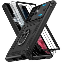 For Samsung Galaxy S22 Ultra Case,Military Grade with Stand,Screen Protectors