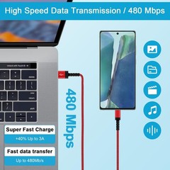 10FT USB-C to USB-A Fast Charging Cord for iPhone 17, 16 Pro, Samsung Galaxy S25