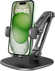 Phone Stand for Desk Adjustable Height 360 Degree Rotation Thick Case Friendly