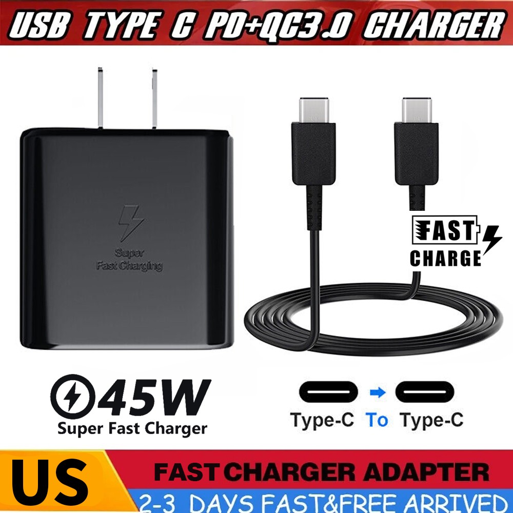 45W⚡Super Fast Wall Charger&6ft Type USB C Cable For Samsung Galaxy S22 S23 S21
