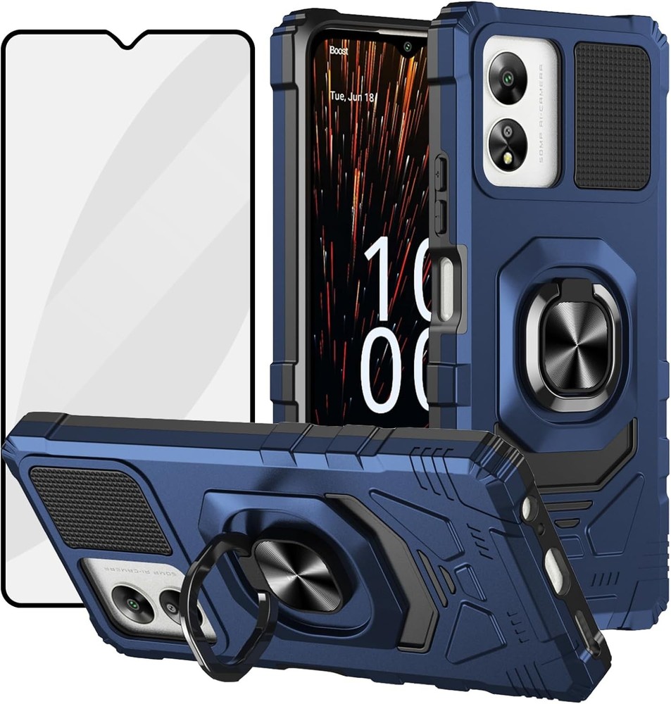 Boost Celero 5G SC Magnetic Case, Phone Case with Screen Protector, Ring Kicksta