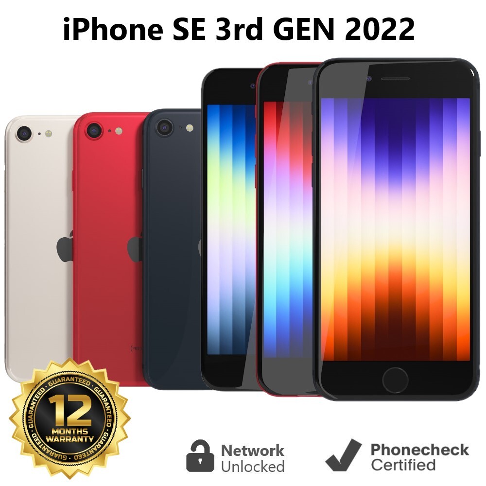 Apple iPhone SE 3rd Gen. – A2595 – 64GB| 128GB | 256GB – (Unlocked) – Good