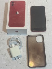 Apple iPhone 11 128 GB Red Unlocked MWHV2LL/A AT&T Battery 78% 9/10 Original Box