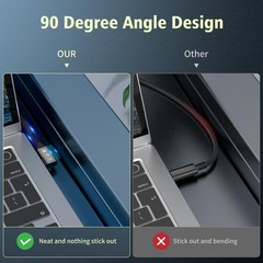 USB C 3.2 Gen2x2 20Gbps Cable, 90Degree USB C 4K@60Hz UHD Video 5A/240W PD3.1