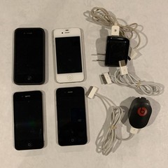 4X Apple iPhone 2x A1387 & 2x A1332 Black & White Bar Style Smartphone *parts