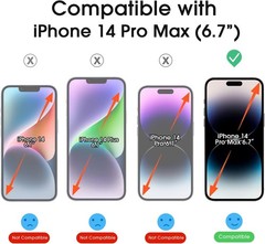 2PCS Screen Protector for iPhone 14 Pro Max 6.7 Inch Anti Scratch Case Friendly