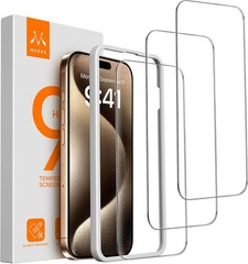 3-Pack Screen Protectors for iPhone 15 Pro Max 6.7″ [9H Tempered Glass] [HD Clea