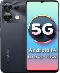 UMIDIGI G9 5G Android 14 Cell Phone Dual SIM AI Face & Fingerprint Unlock Black