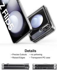 For Samsung Galaxy Z Flip5 Case Clear Ultra-Thin Hard PC Shell Protective Cover