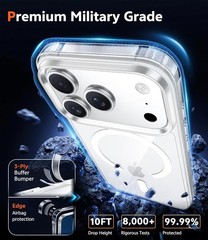 iPhone 17 Pro-Max Case: Slim Magnetic Transparent Cover with Screen Protector