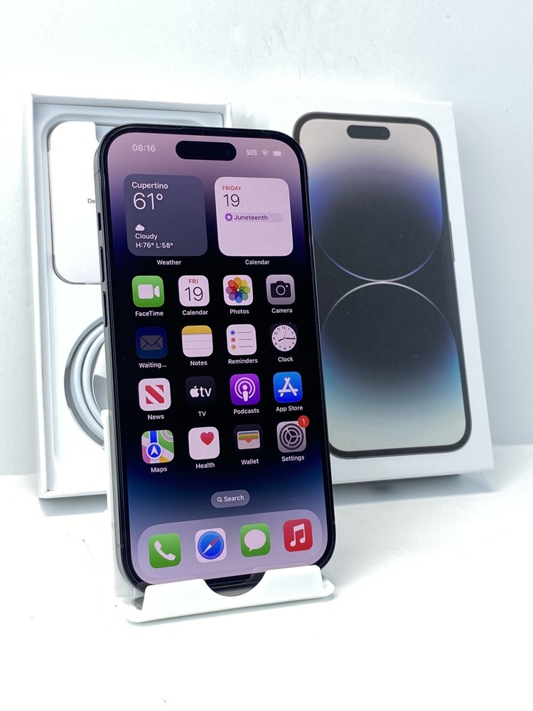 Apple iPhone 14 Pro A2650 1TB Black iOS 18.5 Warranty Unlocked device Perfect