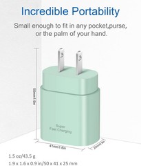 25W USB-C Fast Charger Adapter for iPhone 17, Samsung Galaxy S25/S24