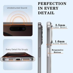 Magnetic Clear Case for iPhone 17 Pro Max with Privacy Screen Protector, Slim