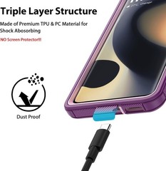 Heavy Duty Shockproof Rugged Case for Moto Edge 2024, Tough Cover Phone Cover