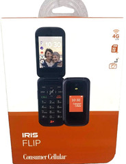 New Consumer Cellular Iris Flip Phone (8GB) 5.0MP Camera 4G LTE (GSM Unlocked)